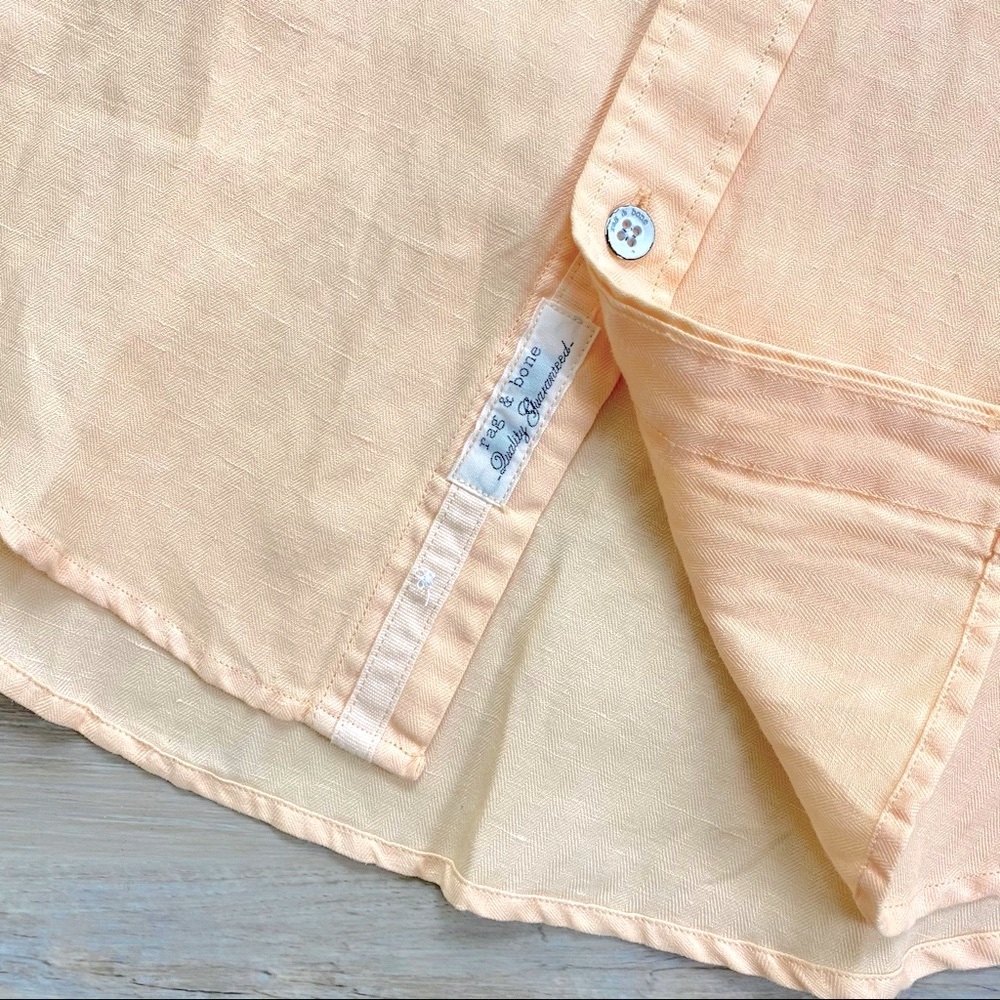 Rag & Bone Fit 2 Tomlin Linen Shirt in Peach - Picture 4 of 16